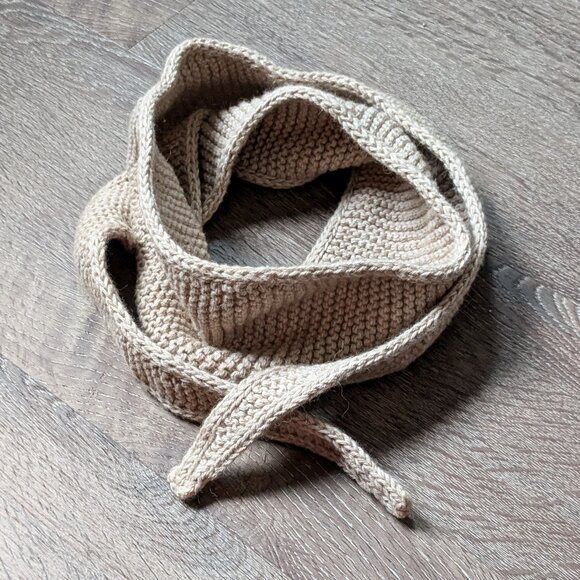 Handmade Knit Sophie Scarf Purl Soho Sweetgrass Cotton Alpaca Yarn - Picture 1 of 2